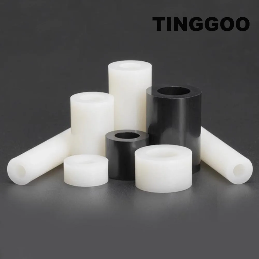 50szt Średnica wewnętrzna 3 4 5 6 8mm Czarny Biały M3 M4 M5 M6 M8 ABS Nylon Bezgwintowa podkładka dystansowa do śruby śrubowej