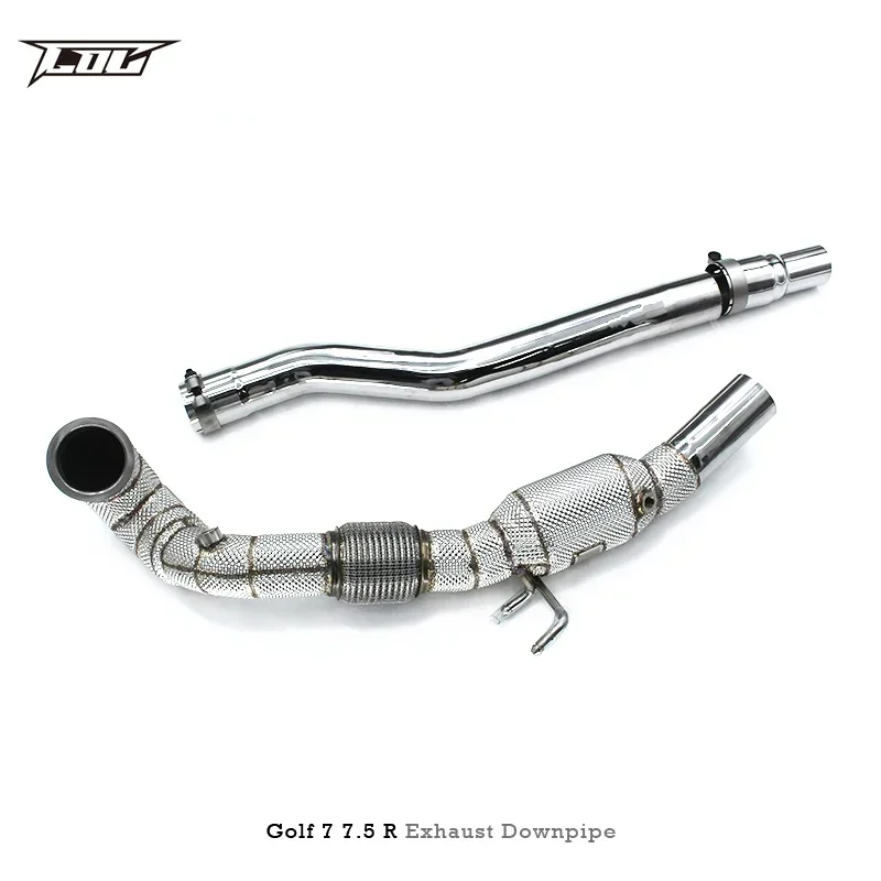 Section High flow Pipes Exhaust Pipes branch downpipe Exhaust Pipe with for VW golf MK7/7.5 R/R20 2.0T