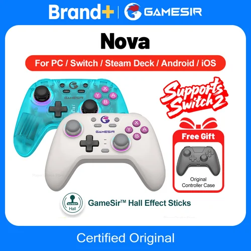 Gamesir Nova PC Gamepads para Nintendo Switch 2 controlador Windows Steam Switch Android IOS Gamer Hall palos efectivos HD Rumble