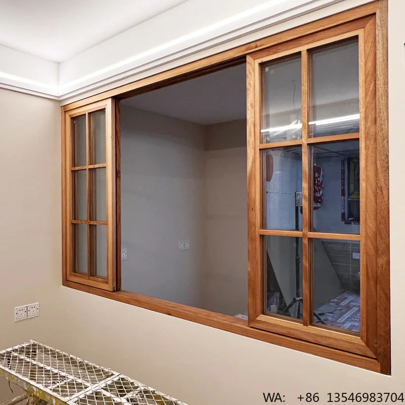 High Quality Japanese Retro Arched Horizontal Sliding Soundproof Window Aluminum Alloy Frame Fluted Glass for Villa Interior