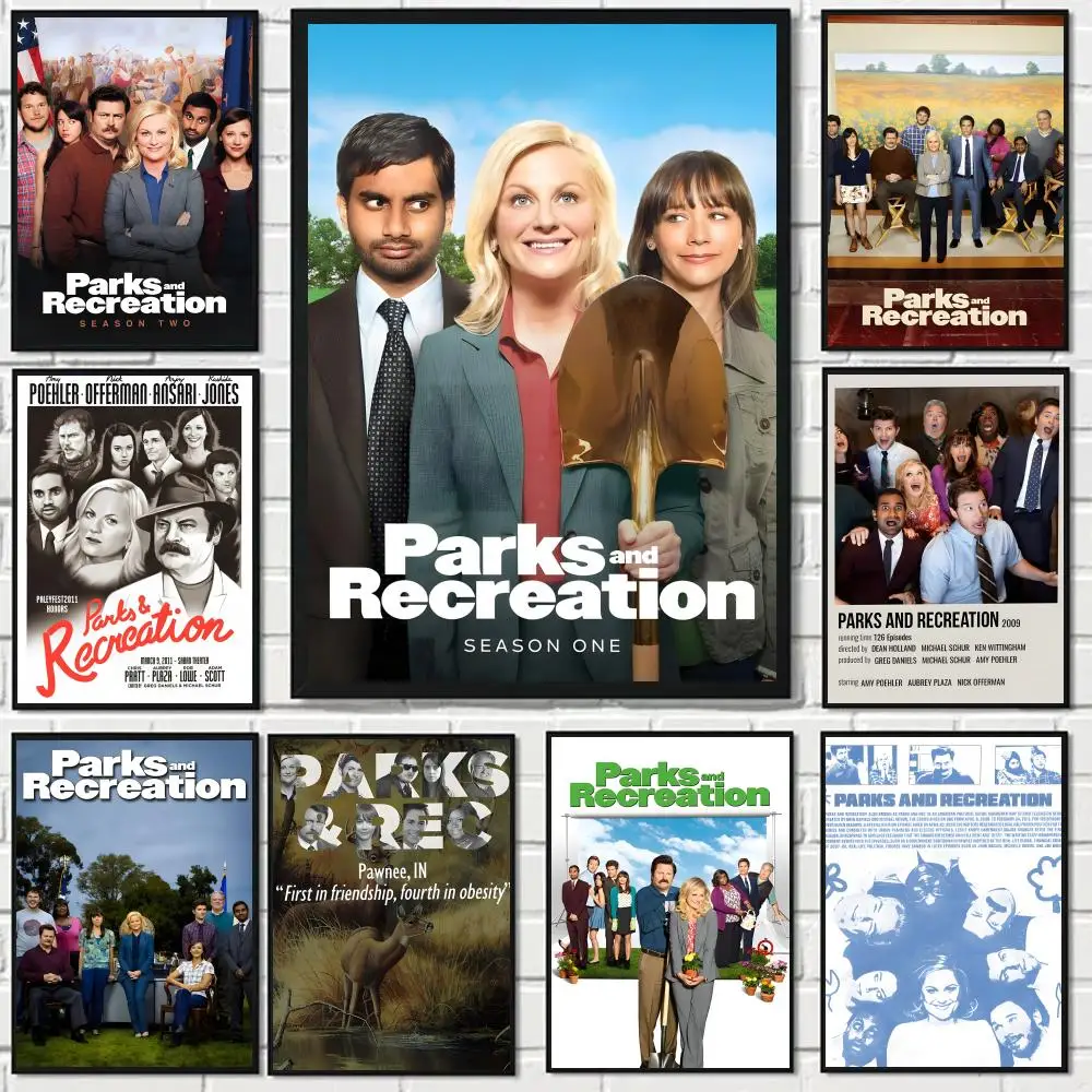Parks and Recreation Poster, HD-Kunstposter, selbstklebende Wanddekoration, wasserfest, für Zuhause, Wohnzimmer, Schlafzimmer, Bar, ästhetische Dekoration