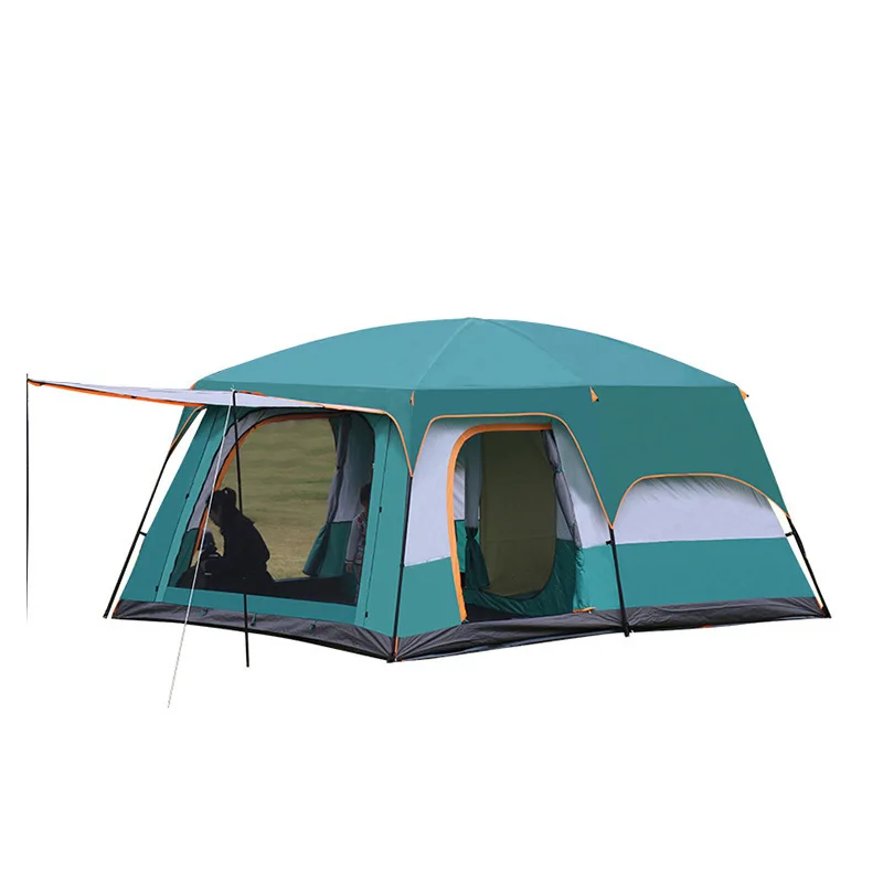 Luxury 3 5 8 12Persons Double Layers Outdoor 1-2Living Rooms and 1hall Family Camping Tourist Tent Rainproof Sunscreen 3Size