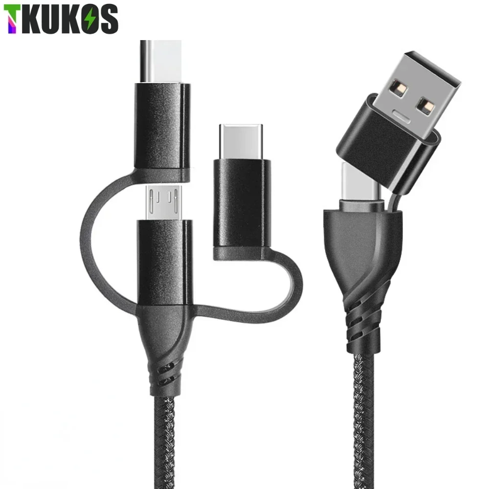 1m 5 in 1 3 In 2  Fast Charging Cord For Lightning Micro USB Type C For iPhone Huawei Samsung PD Charger Cable Multiple Usb Port