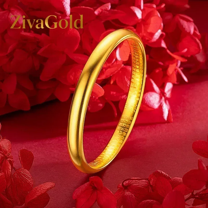 

ZivaGold High Quality 9999 Real Gold Women's Bracelet 24K Real Gold Frosted Traditional Solid Metal Seal Gold Wrist Chain