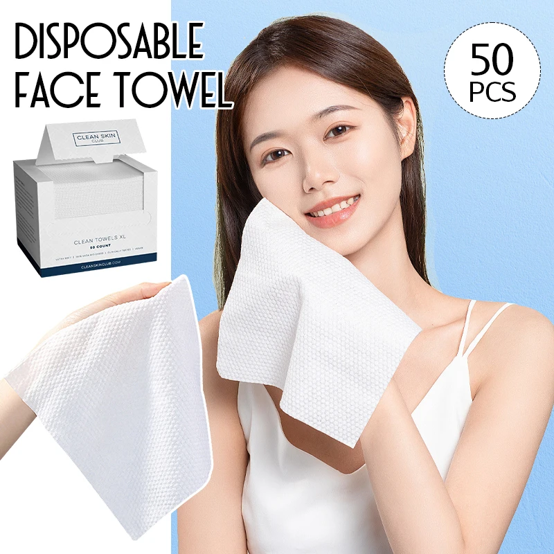 50 قطعة/صندوق منشفة الوجه القابل للتصرف رشاقته فائقة النعومة نظيفة المناشف مزيل ماكياج الوجه مناديل جافة منشفة الوجه المنزل السفر المحمولة