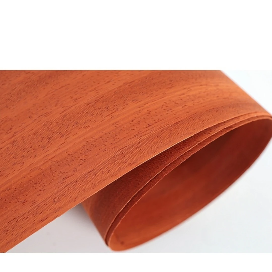 0.5 مللي متر سميكة الطبيعية الأفريقية Padauk قشرة الخشب الأحمر DIY بها بنفسك الحرف اليدوية سيارة الداخلية المتكلم صفائح سطحية الزخرفية (خشب الورد) #4