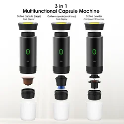 Macchina per caffè espresso italiana portatile per auto e casa Macchina per caffè da viaggio in polvere con capsule 3 in 1 Macchina per caffè portatile elettrica