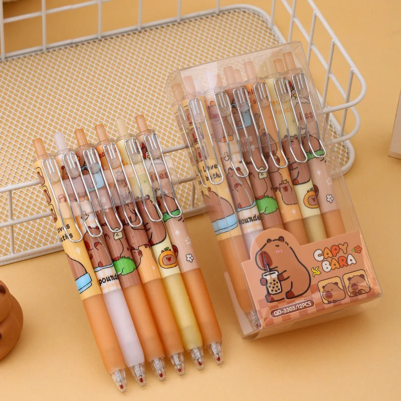 

Новая гелевая ручка с капибарой в штучной упаковке, черная ручка для письма с героями мультфильмов, канцелярские принадлежности, канцелярские принадлежности для письма, оптовая продажа