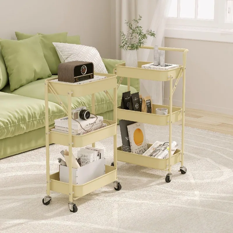 

Foldable free installation storage rack, bathroom mobile trolley