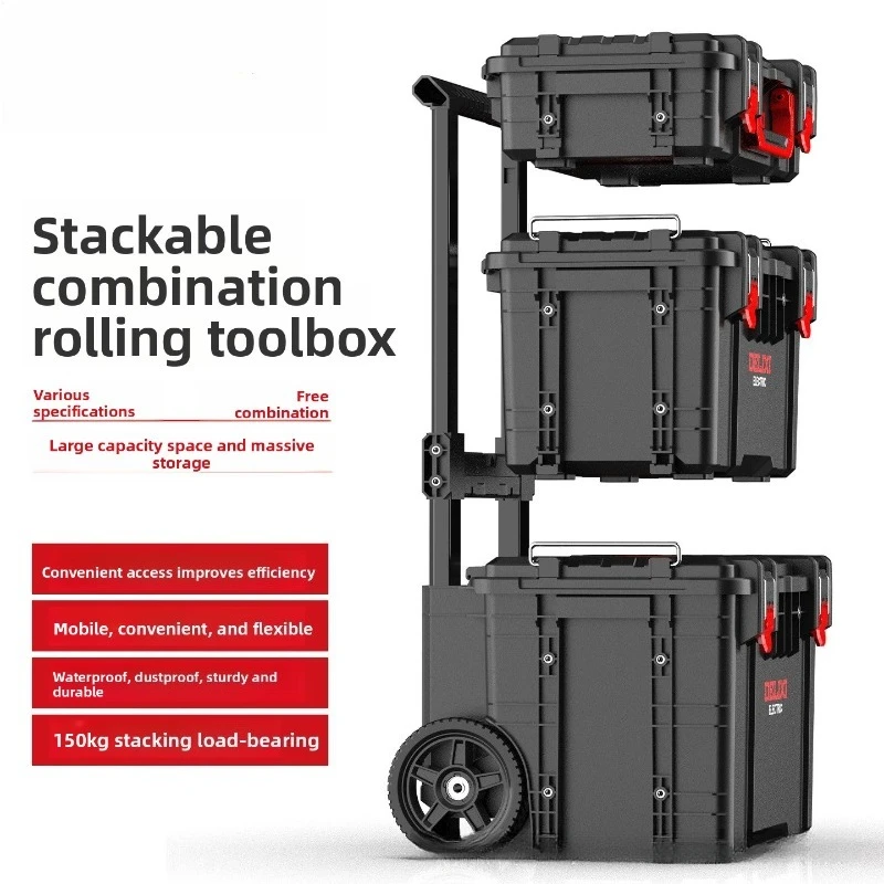 Tool Box Set Stacking Multi Function Large Capacity Durable Labor Saving Organizer Tool Box Organizer Tool Case Garage Storage