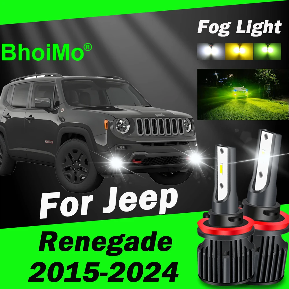 

BhoiMo Led Lamp For Jeep Renegade 2015 2016 2017 2018 2019 2020 2021 2022 2023 2024 Front Fog Light Bulbs