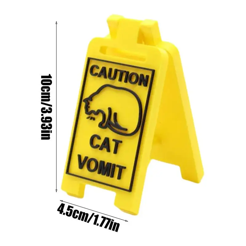 1Pc Sign Funny Creative Dog Cat Vomit Caution Sign Weather-proof Plastic Outdoor Garden Yard Lawn Warning Sign Decoration