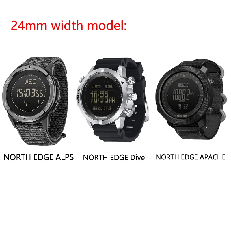 Silicone Bands For NORTH EDGE ALPS APACHE 3 50MM EVOQUE 2 Smart Watch Strap Soft Wristband Bracelet Men's Band