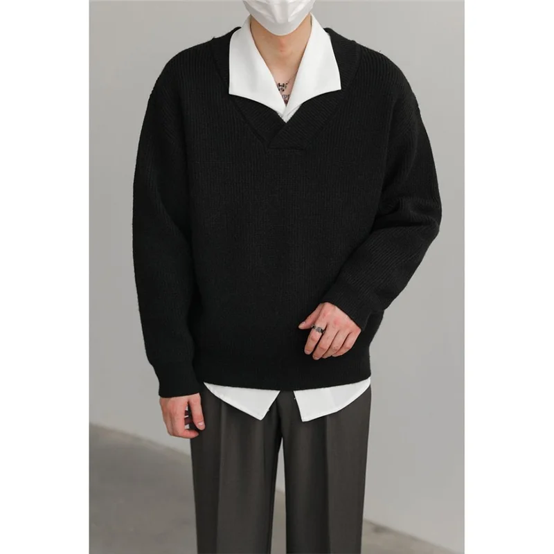 

Свободный мужской вязаный свитер Long Sve V-Ne, пуловер, осень-зима, модная повседневная удобная верхняя одежда премиум-класса