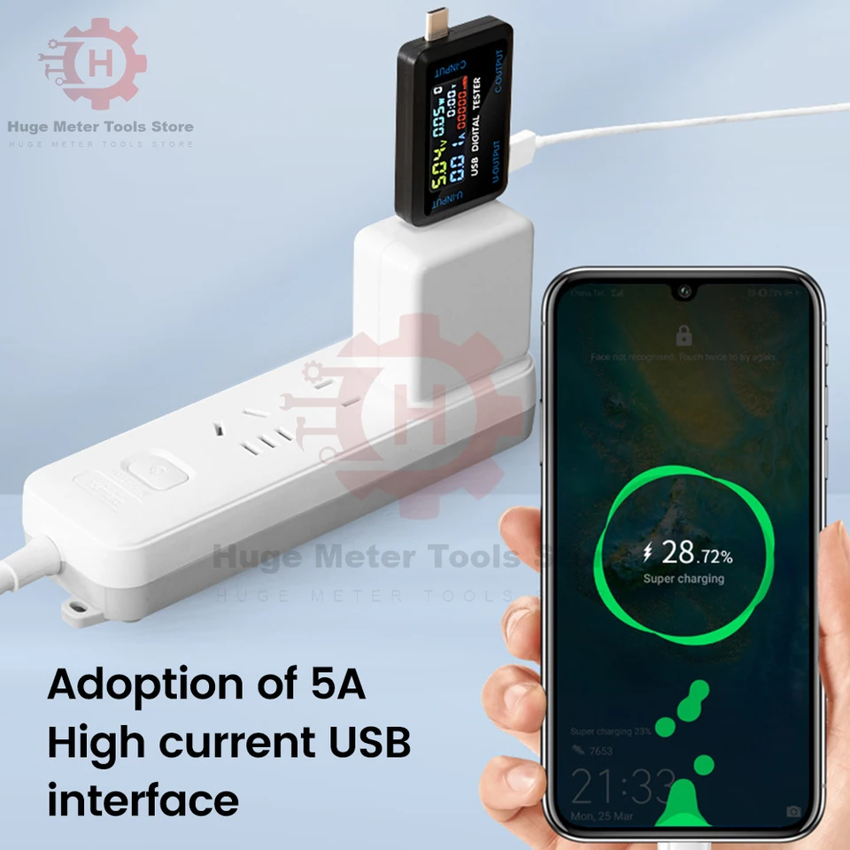 Probador USB Tipo-C Con Pantalla Digital De Voltaje Y Corriente 4.5-36V 0-8A, Detecta Protocolos De Carga Rápida Y Mide Capacidad