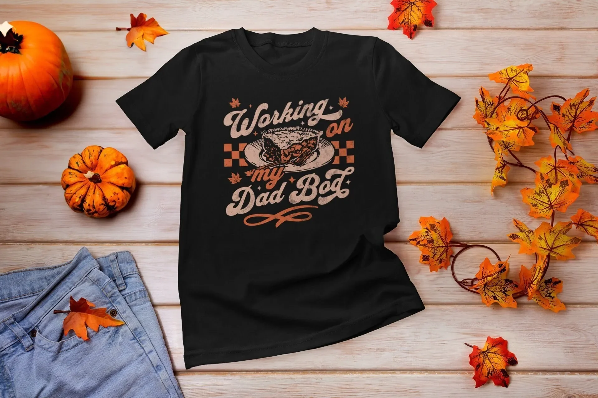 Working on my Dad Bod Thanksgiving Pregnancy AnnouncemenT T Shirt Reveal to be Pie