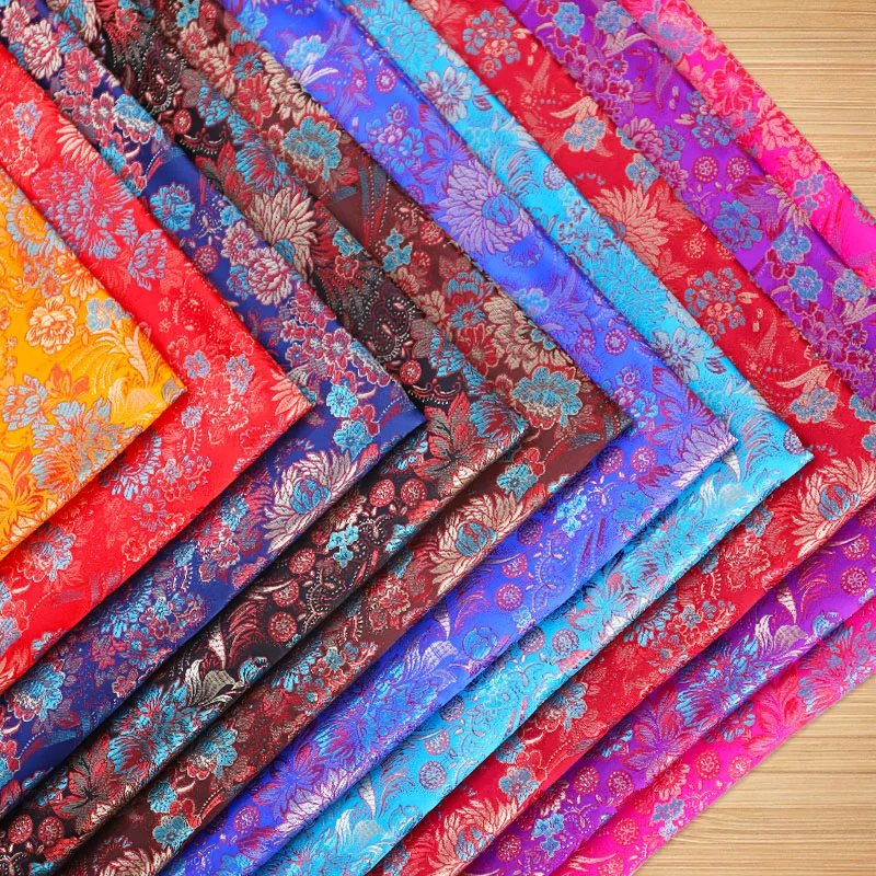 

50x75 Satin Brocade Jacquard Fabric Chinese Cheongsam Dress Tang Costume Mongolian Robe Textile DIY Cloth Antique Yunjin Fabric