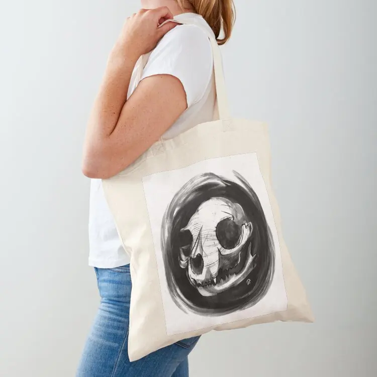 

Cat Skull Tote Bag shopping cart bags tote bag men large tote bag custom fabric