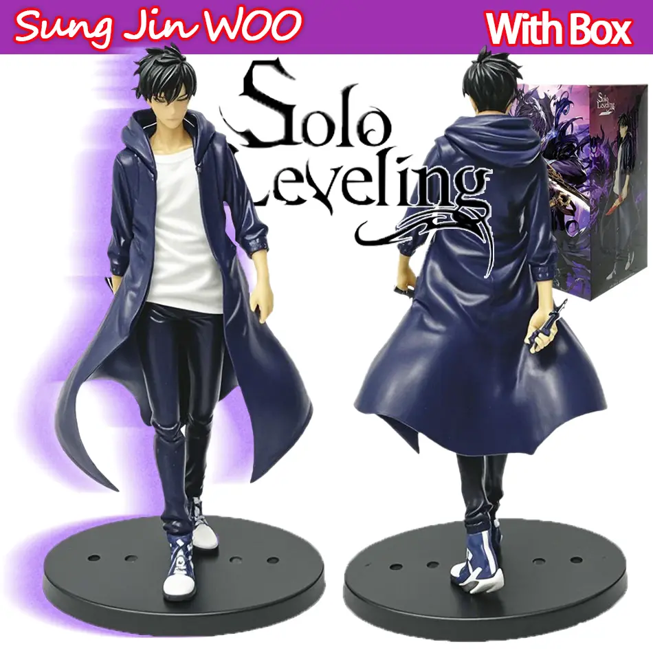 Em estoque solo nivelamento (versão anime) figura-sung jinwoo figura de ação 21cm pvc coletar modelo figura exibição anime mercadoria