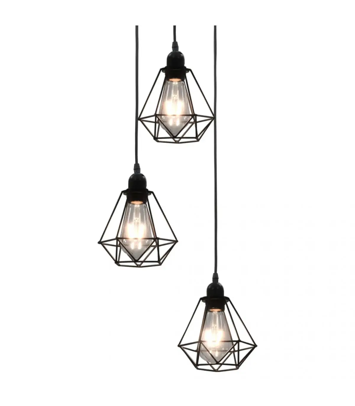 Black Diamond ceiling lamp lamps 3 bulbs E27