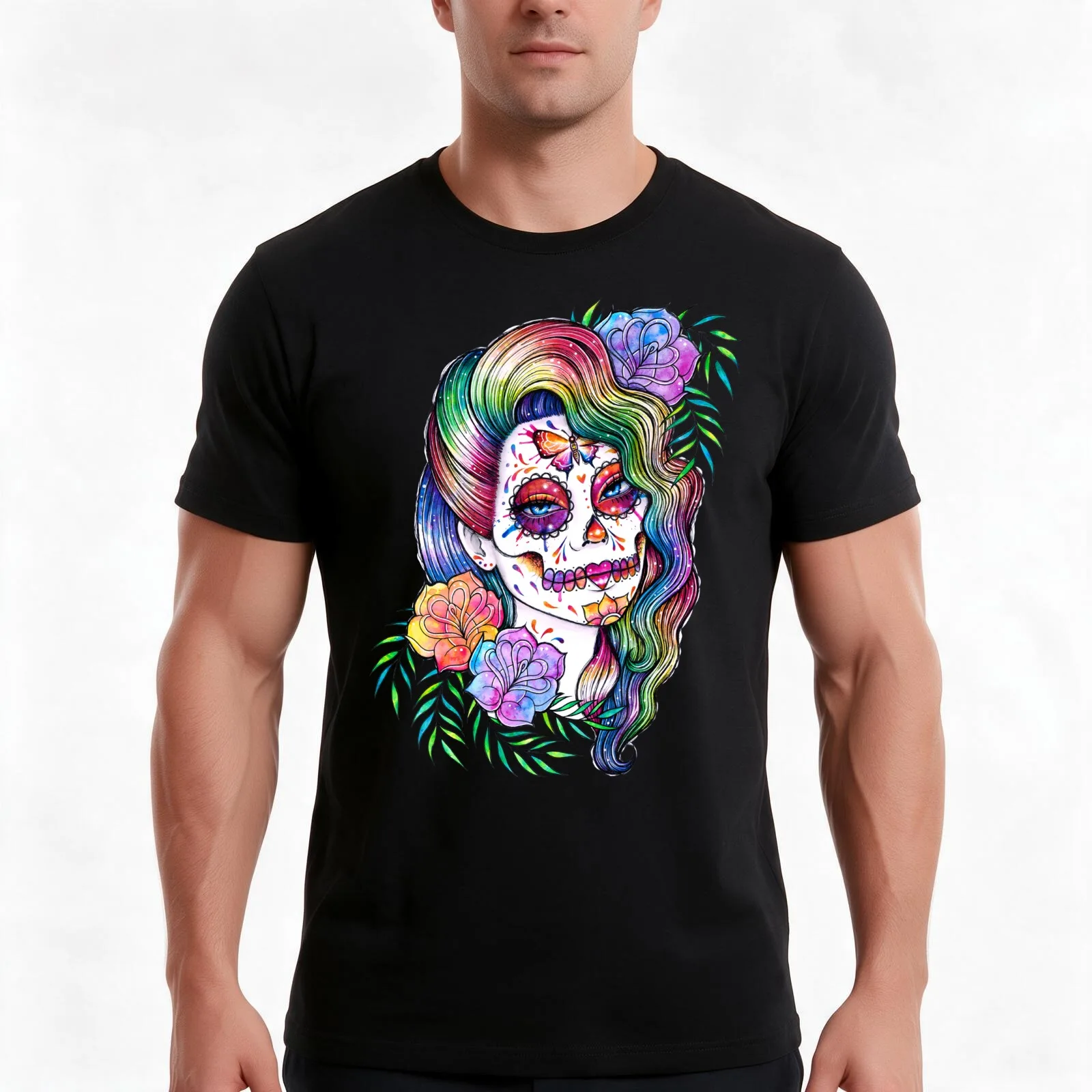 Daydreamer | Sugar Skull Girl T-Shirt Summer Casual Cotton Tee Oversized Streetwear Tops Vintage Graphic Print 100% Cotton
