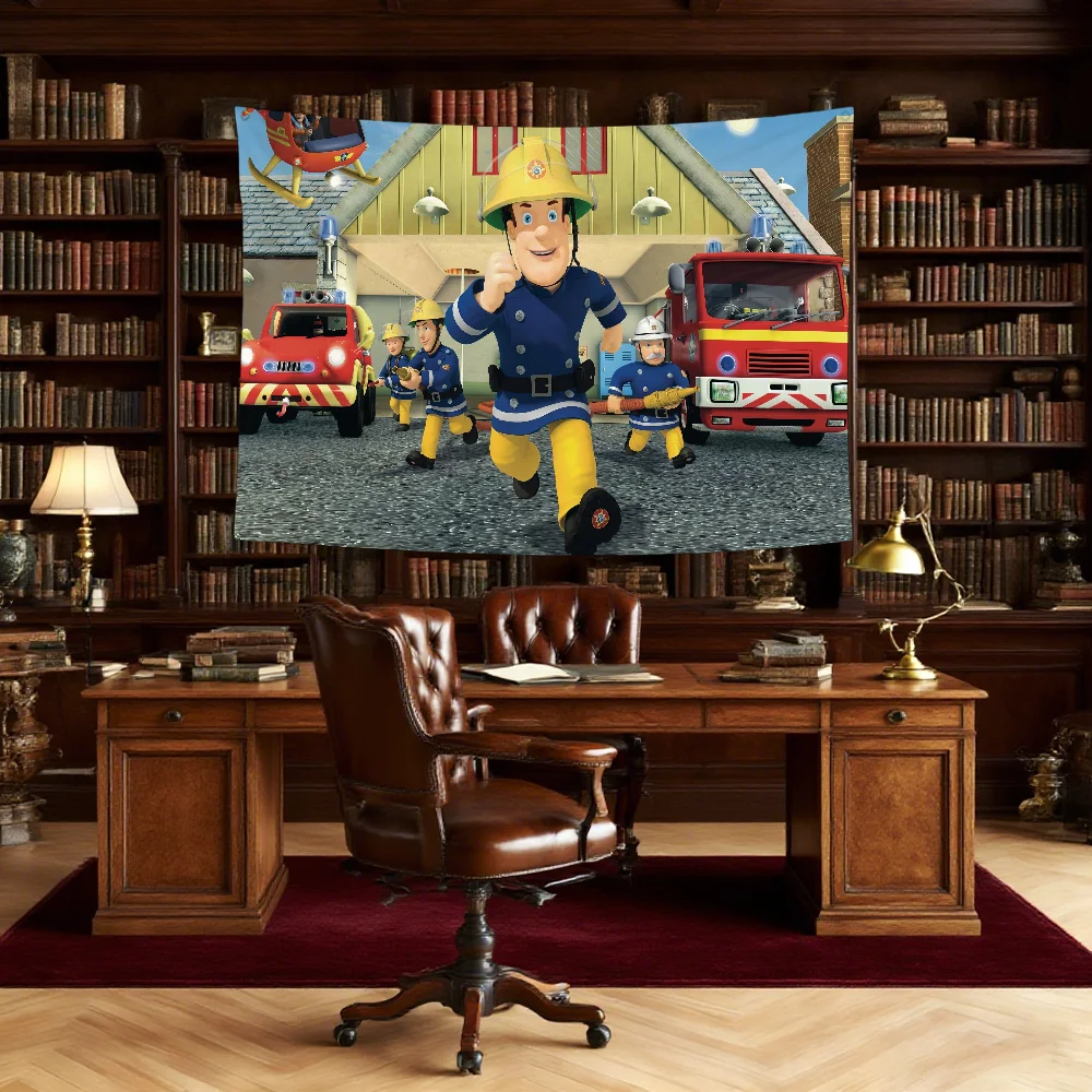 Cartoon F-firemans S-sams-s flag Durable Outdoor Indoor Patio Festive Decoration Classic Design Pole Wall Room Banner