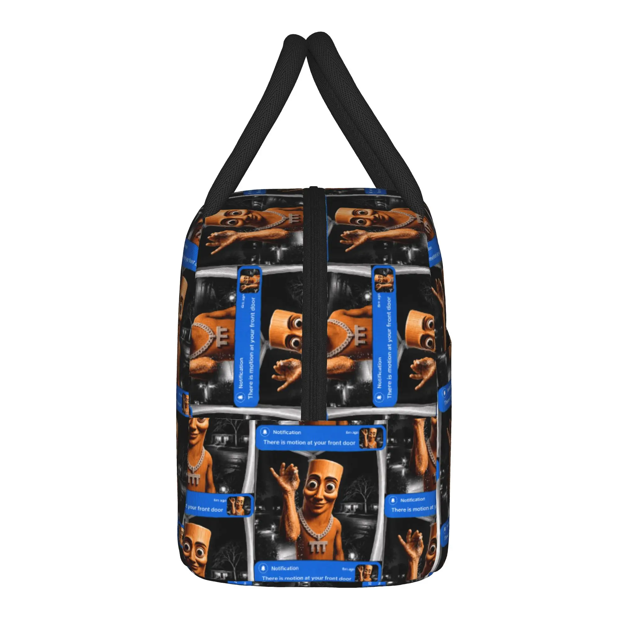 There is Motion at Your Front Tung Tung Sahur Money Lunch Bag  Office Lunch Box For Men Retro Print Thermal Tote Handbags