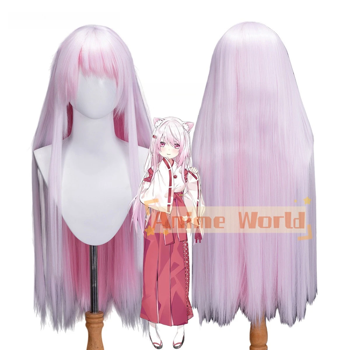 Anime Shiina Yuika Wig Halloween Carnival Party Props Synthetic Hair Heat Resistant Fiber + Wig Cap
