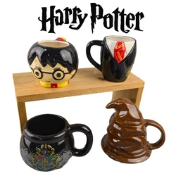 Harris Potter Glasses Mug Anime Periphery Magic Castle Mug Hogwarts Badge Shape Mug Gryffindor Creative Cartoon Mug Couple Gifts