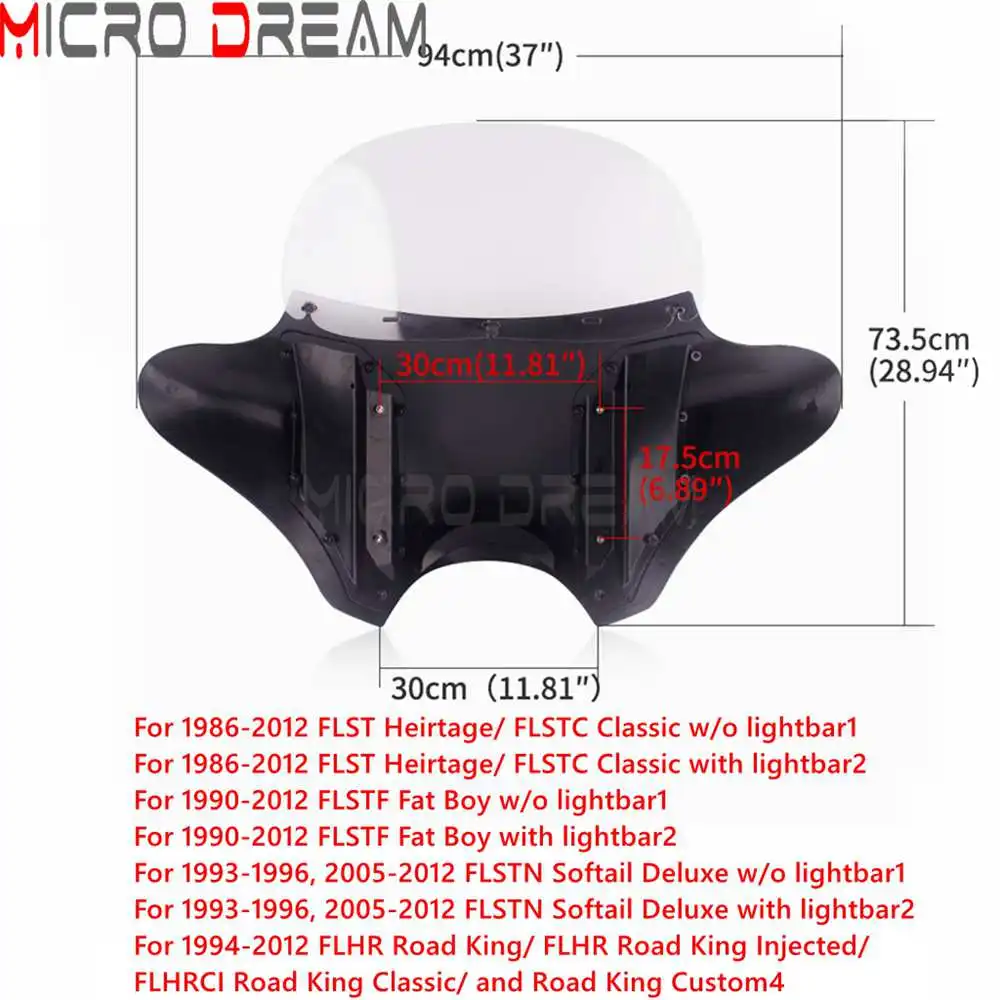 Front Wind Fairing Headlight Windshield Cover For Harley FLSTN Softail Deluxe FLST Heirtage FLSTC Classic Fat Boy FLSTF 1993-12