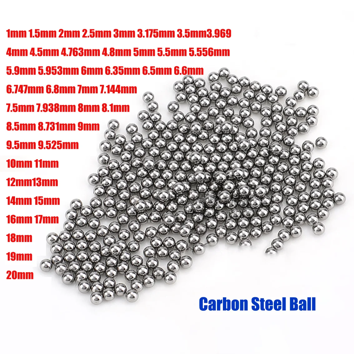

Solid Carbon Steel Ball Dia 1/1.5/2/2.5/3/3.175/3.969/4/4.5/4.763-20mm Steel Ball For Slingshot Huntingoth Iron Beads Q235 C