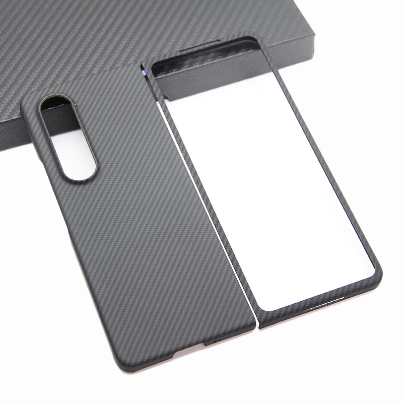 ZXKE Carbon case For Samsung Galaxy Z Fold4 W23 5G Embedded Iron Sheet Magnetic Car Support Magsafe 600D Aramid Fiber shell