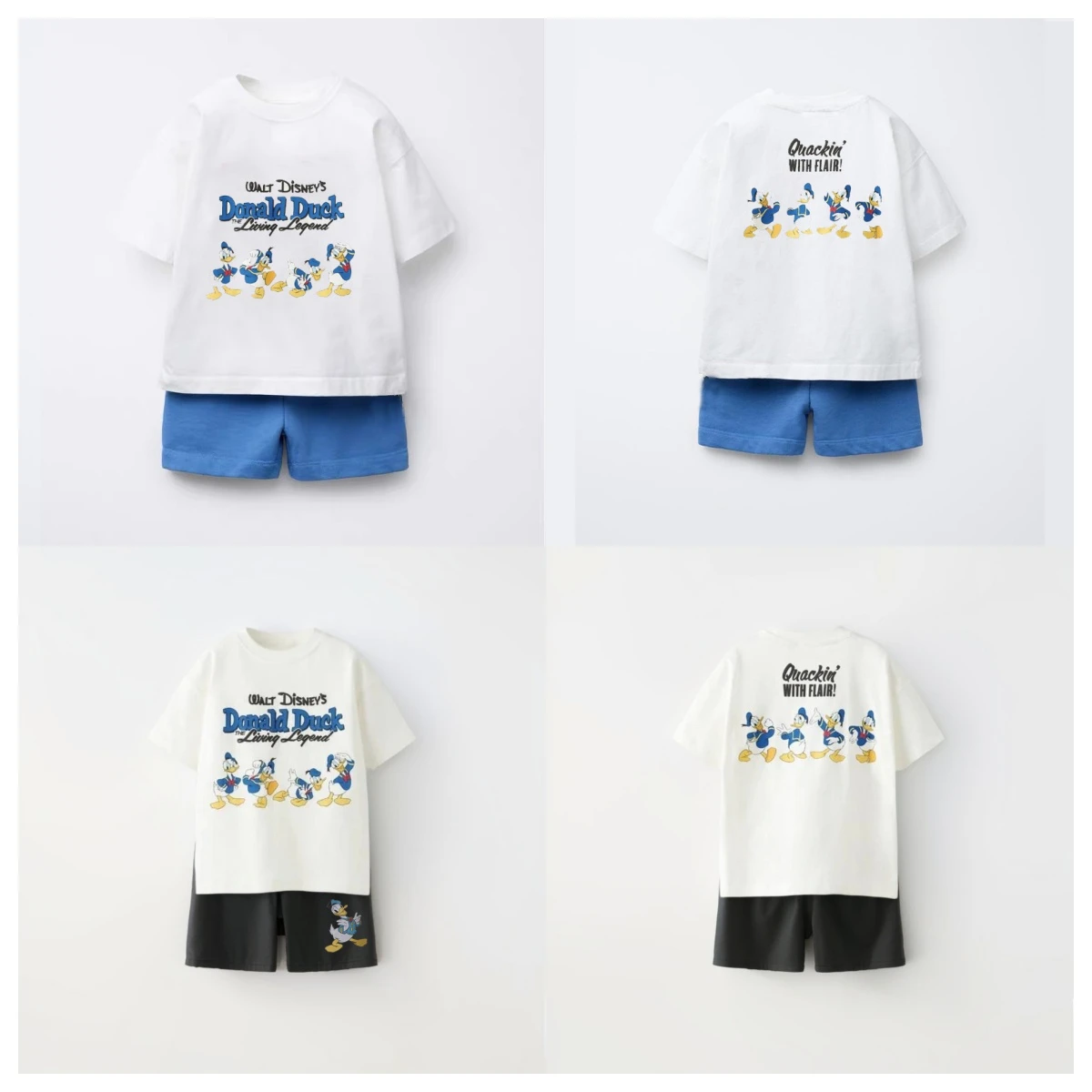 

Boutique Children's Clothing T-shirt+shorts 2-piece Set Summer Clothing Donald Duck Fashion Casual Sportswear Short Sleeved Set