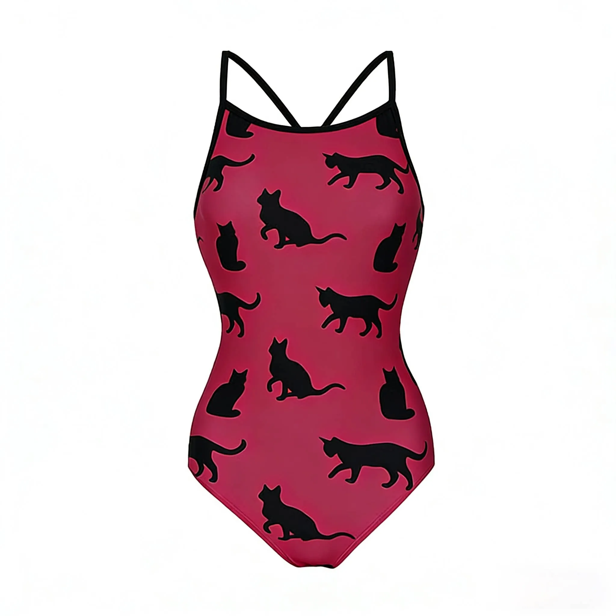 

2026 New Leica Single Layer Dragon Fruit Little Black Women's Triangular Swimming Competition Swimsuit for Hot ...