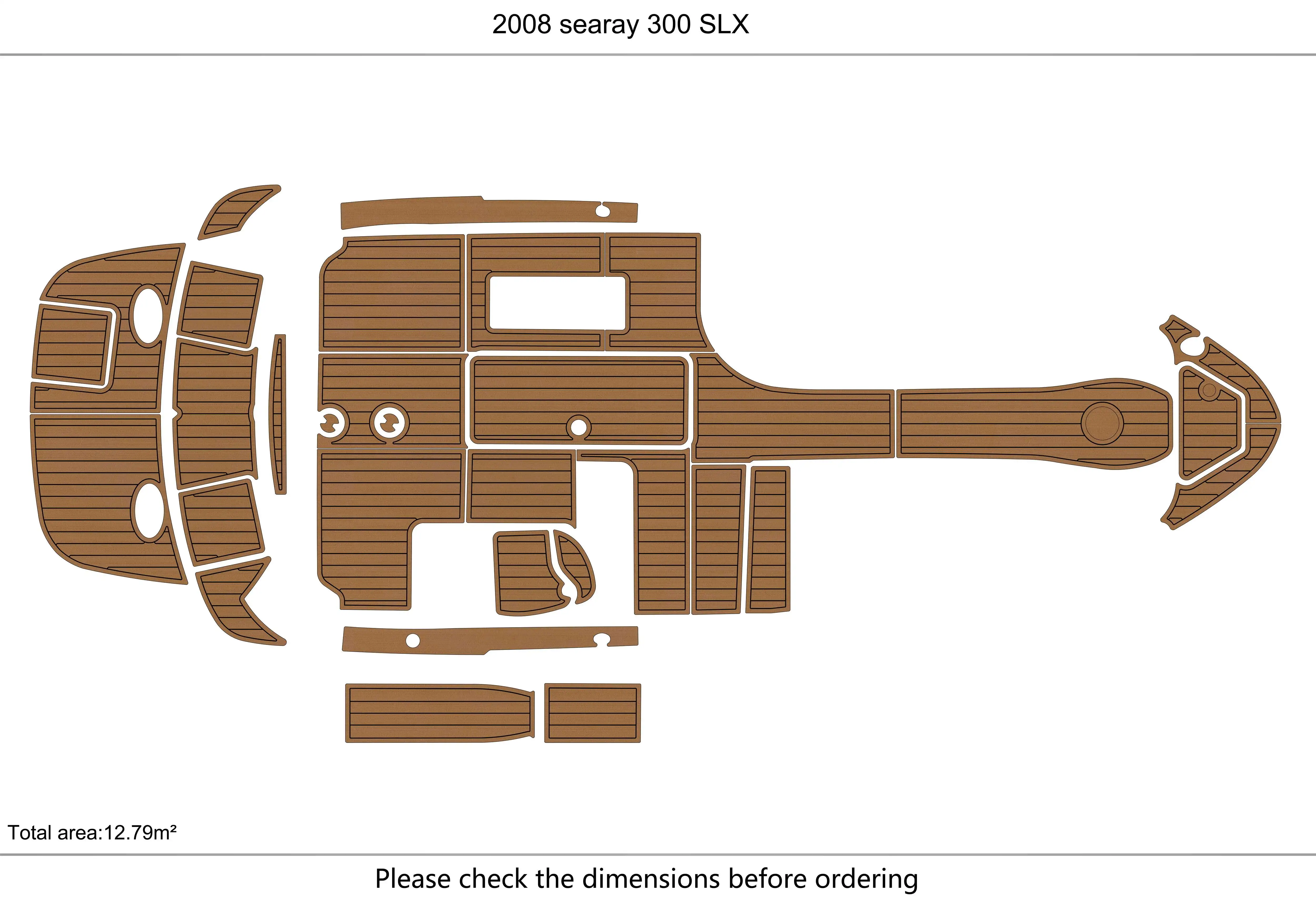 

2008 searay 300 slx Cockpit swimming platform 1/4" 6mm EVA fAUX carpet Water Ski Yacht Fishing Boat Non-slip mat floor
