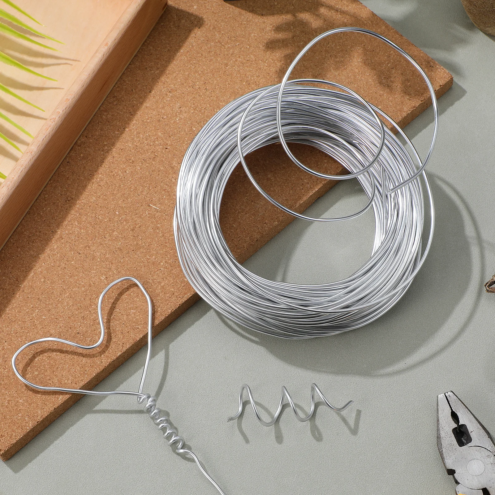 

2 Rolls Bendable Aluminum Wire For Crafts Jewelry Making Sculpting Floral Home Decor Resistant Fading Smooth Surface Versatile