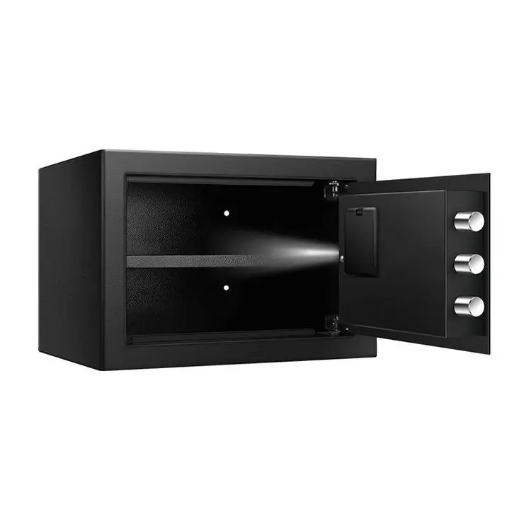 Factory Quality Home Safe Box with Key Lock Black Body Electronic Lock 2 Removable Shelves Optional Size Factory Direct