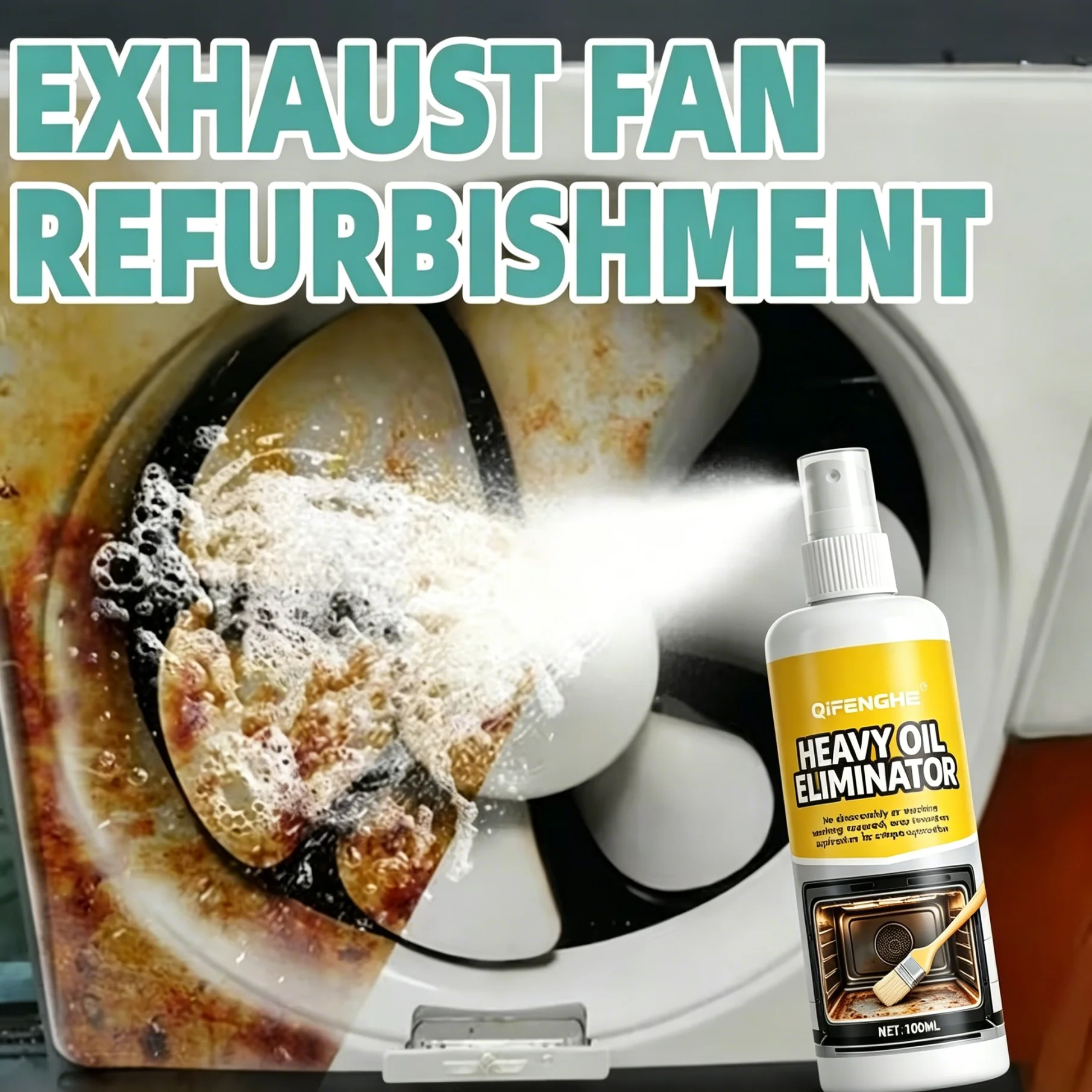 Spray de cuisine éliminateur de graisse lourde, dégraissant rapide pour cuisinière, hotte, four et nettoyant pour taches tenaces