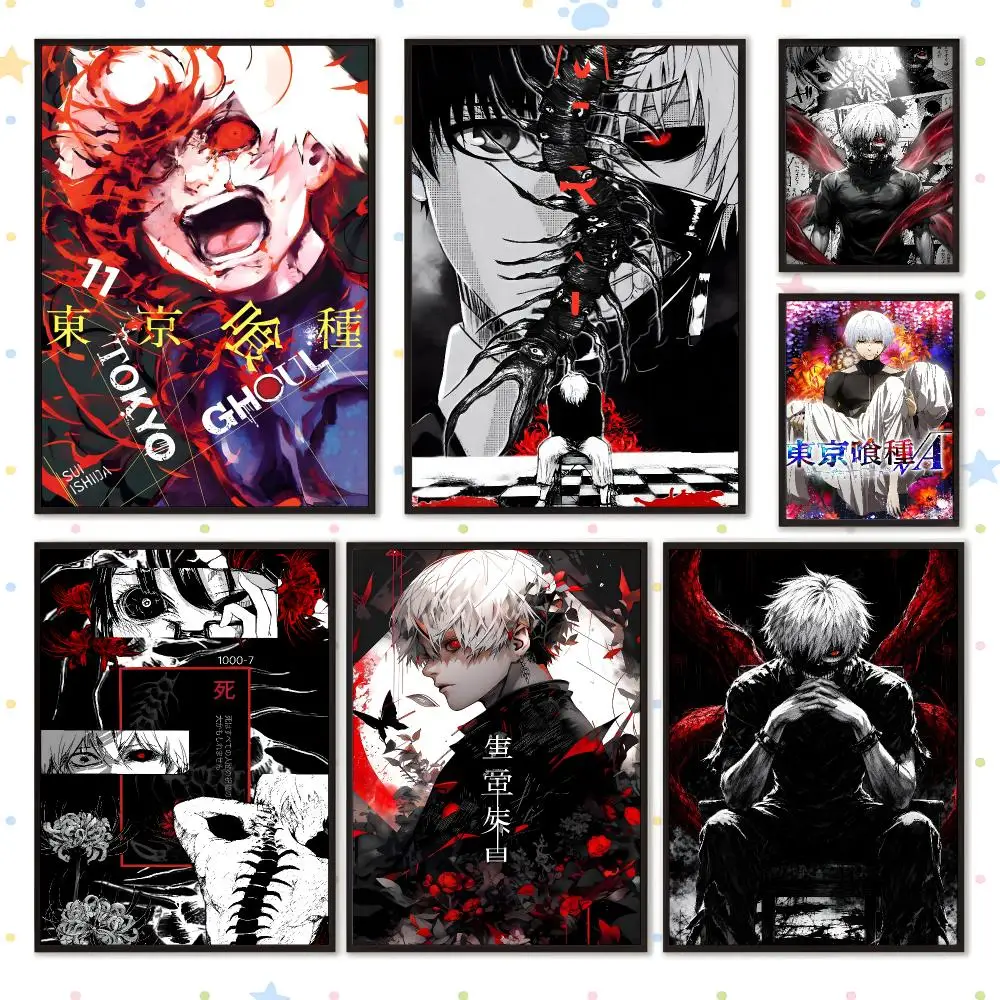 Anime Japanese Manga TV Tokyo Ghoul Poster HD Waterproof PP Self Adhesive Aesthetic Bedroom Dorm Gaming Room Home Decor Gift