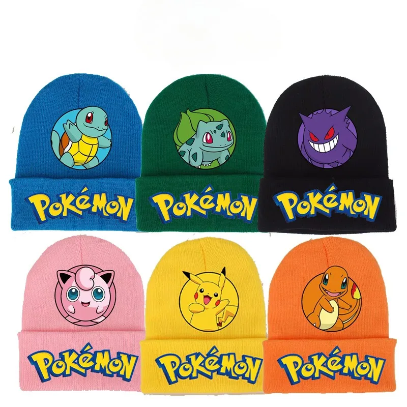 Kinder Cosplay Beanies Hüte Winter Warm Halten Anime Pokemon Gedruckt Gestrickte Skullies Hüte Jungen Mädchen WEIHNACHTEN Weihnachten Geschenk