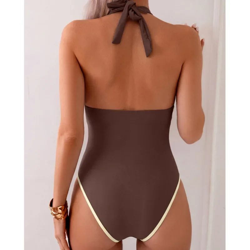Patchwork Sexy One Piece Swimsuits Women Shell Swimwear Push Up Swimming Wear Body Bathing Suits Beachwear Pool Bather