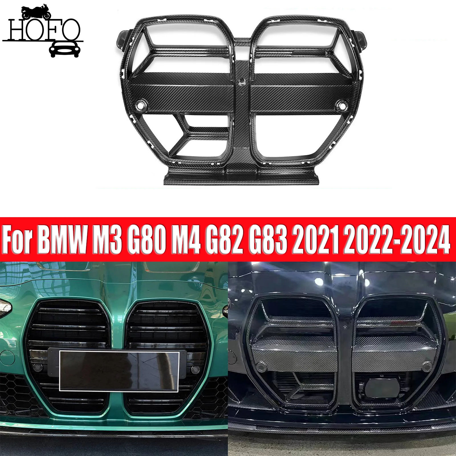 

Front Bumper Grill Auto Racing Grid With acc Dry Carbon For BMW M3 G80 M4 G82 G83 2021 2022-2024