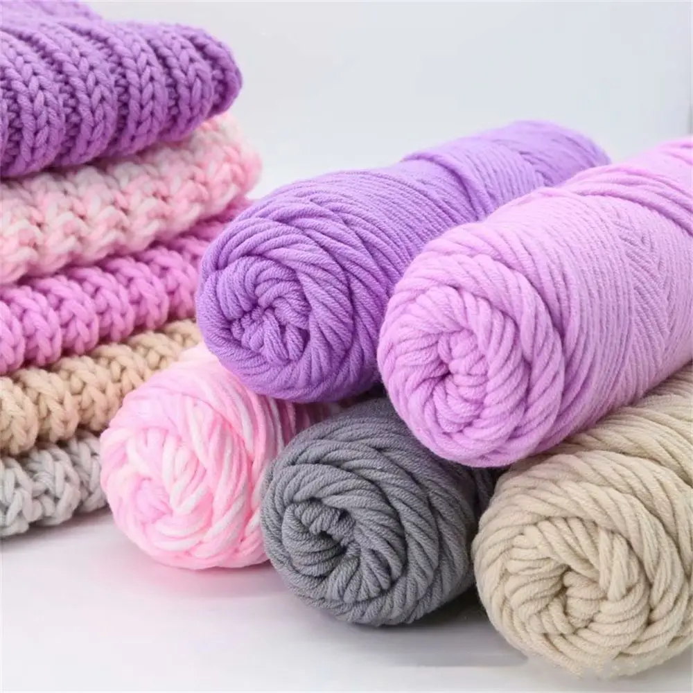 Handmade Hight Quality DIY Knitting Soft 100g Milk Cotton Yarn Woolen Yarn 8 Ply Thread Chunky Crochet