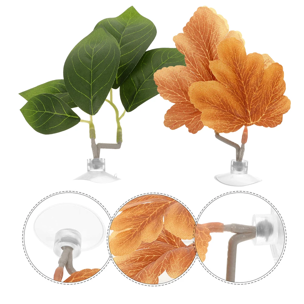 

2Pcs Betta Leaf Aquarium Decoration Resting Breeding Platform Plastic Suction Cup Betta Fish Tank Accessories Fish Leaf Hammock