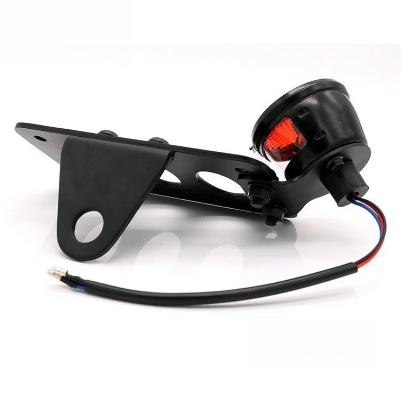 

Motorcycle modified side direction tail lamp license plate bracket brake lamp motorcycle retro license plate lamp
