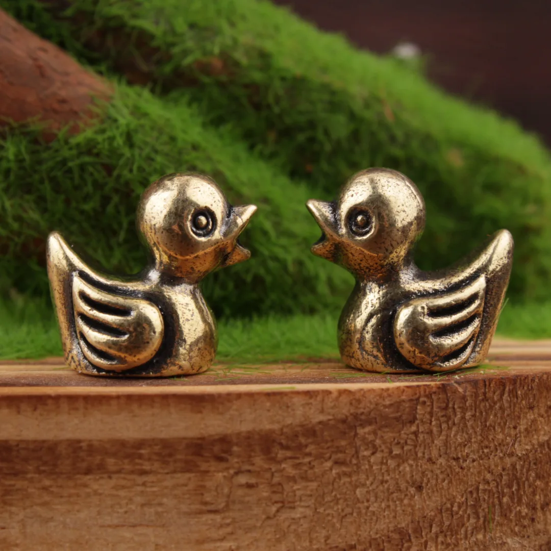 

Mini Ducks Brass Decorative Figurines Duck Pet Animal Desk Decoration Home Decor Copper States Sculptures Souvenir
