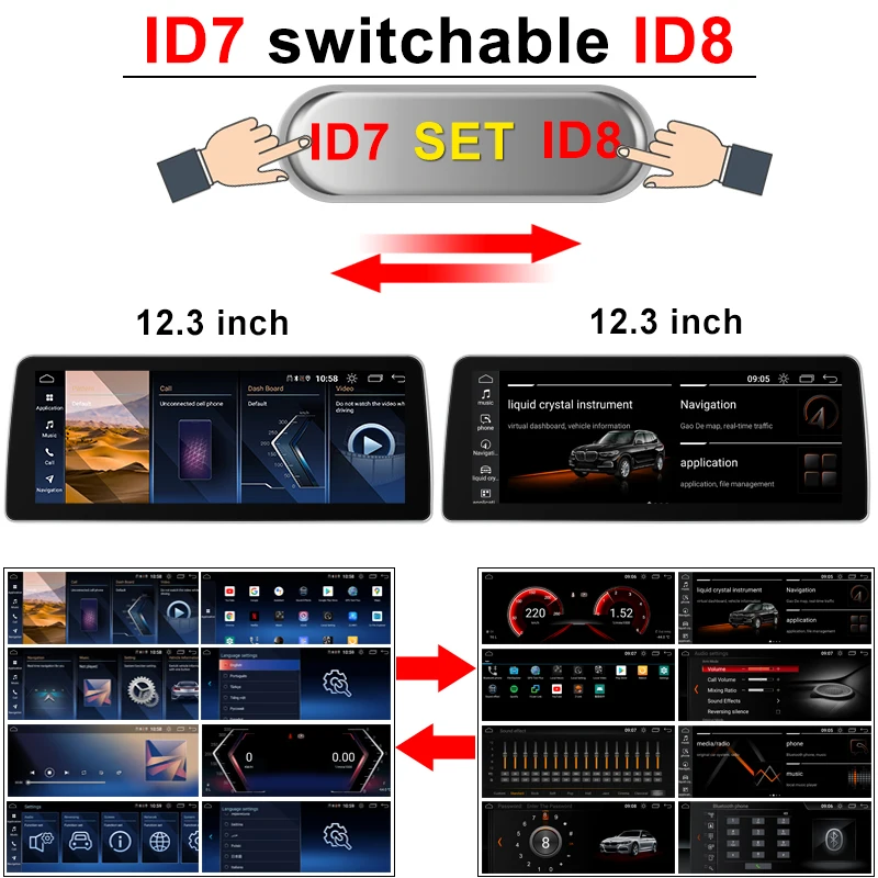 ID8 Snapdragon665 12,3 дюймов Android 12 Carplay умная система Автомобильные видеопроигрыватели для BMW 7 серии F01 F02 Центральный Мультимедиа