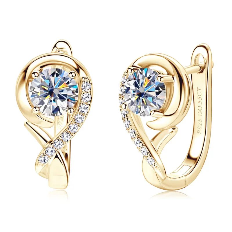 

IOGOU 2024 Infinity Hoops D Color Moissanite Earrings 925 Sterling Silver for Women Trendy Christmas Valentine's Jewelry Charm