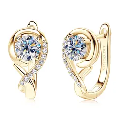 IOGOU 2024 Infinity Hoops D Color Moissanite Earrings 925 Sterling Silver for Women Trendy Christmas Valentine's Jewelry Charm