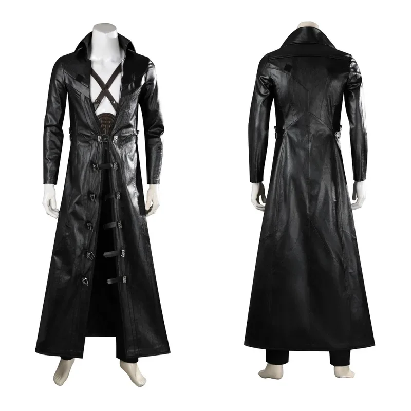 FF7 Sephiroth Cosplay Costume Black Fantasy Leather Coat and Accessories Full Set and Individual Items Are Sold Custom Size